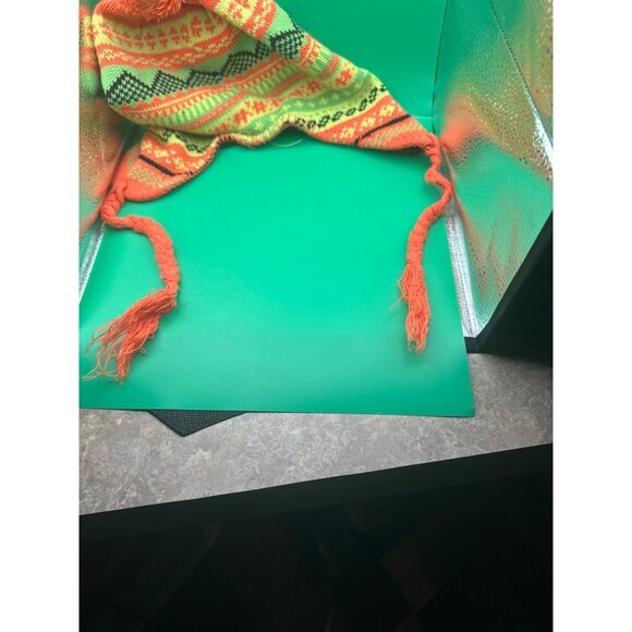 Colorful Knit Winter Hat With Ear Flaps & Pom Pom  100% Acrylic - Picture 2 of 5